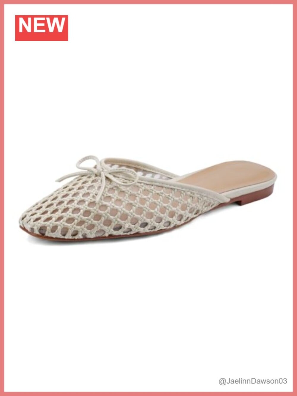 Engineered Mesh Slip-On Flats Square Toe Mules Women Backless Loafers